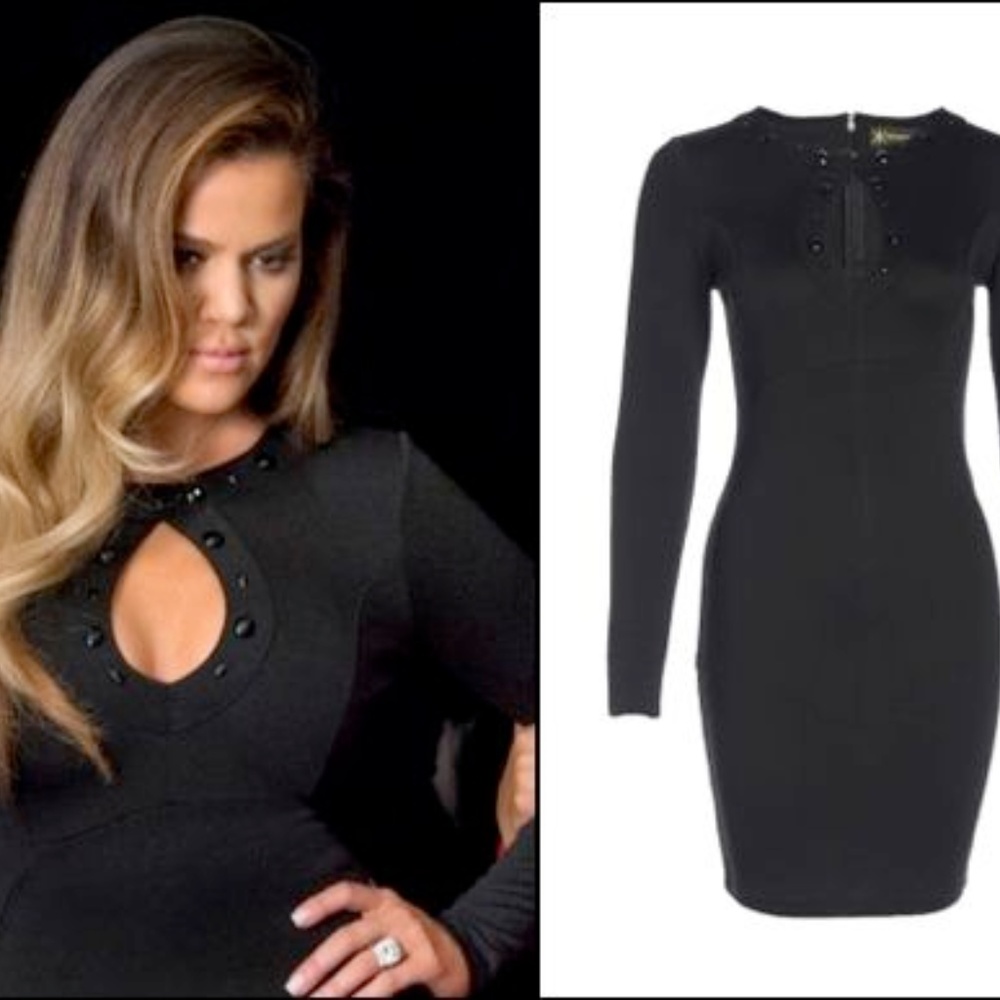 Kardashian Kollection Embellished Bodycon Dress - Picture 1 of 6